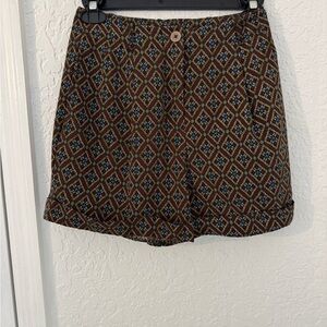 American Apparel Brown and Blue Patterned Women's Shorts